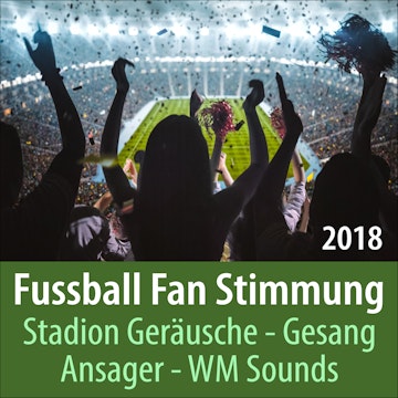 Fussball Fan Stimmung 2018, Stadion Geräusche, Gesang, Ansager, WM Sounds